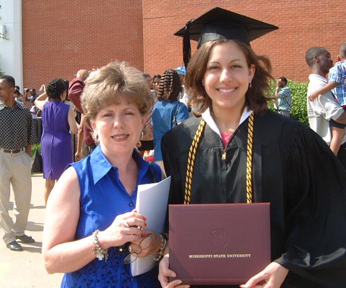 Christen graduates from Mississippi State University.